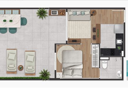 Planta Garden Final 03, 05, 07 e 09 27,54m&sup2; + 21,62m&sup2;